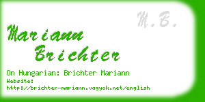 mariann brichter business card